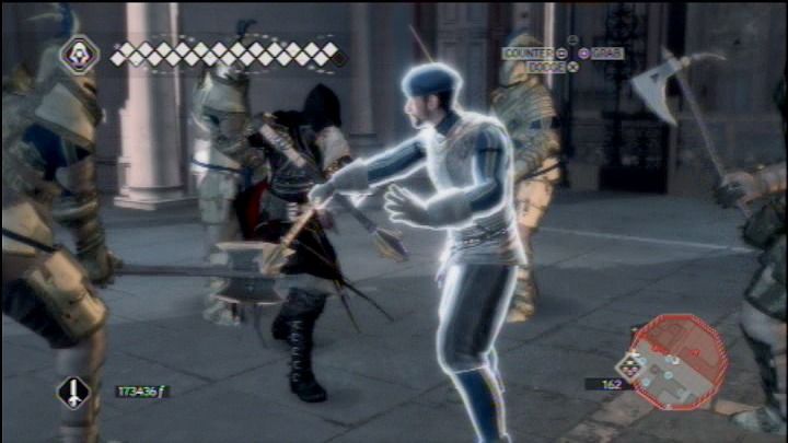 Assassin's Creed II (PlayStation 3) screenshot: Locking on to a single foe.