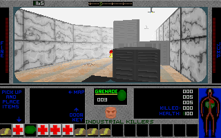 Industrial Killers (DOS) screenshot: There's a short jumping section.