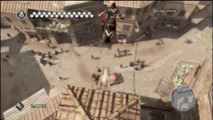 Assassin's Creed II (PlayStation 3) screenshot: A leap of faith.