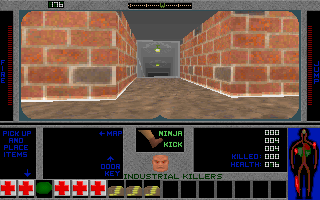 Industrial Killers (DOS) screenshot: Here's the entrance to the compound.