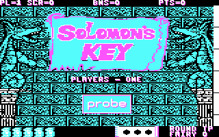 Solomon's Key (PC Booter) screenshot: Title screen