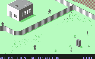 Infiltrator (Commodore 64) screenshot: Mission 1 - Building.