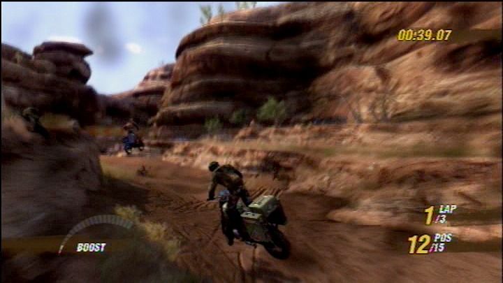 MotorStorm (PlayStation 3) screenshot: Steering a bike is much harder than a car