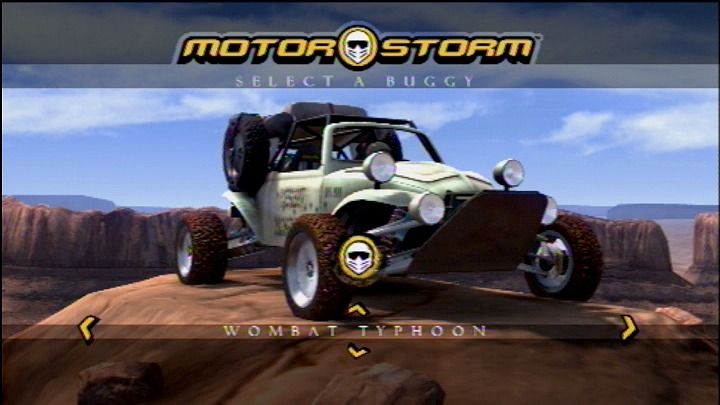 MotorStorm (PlayStation 3) screenshot: Select your buggy
