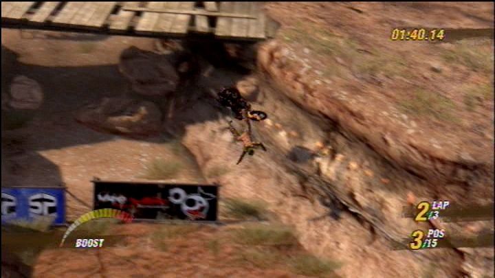 MotorStorm (PlayStation 3) screenshot: Slow motion camera is there to laugh at you whenever you crash.