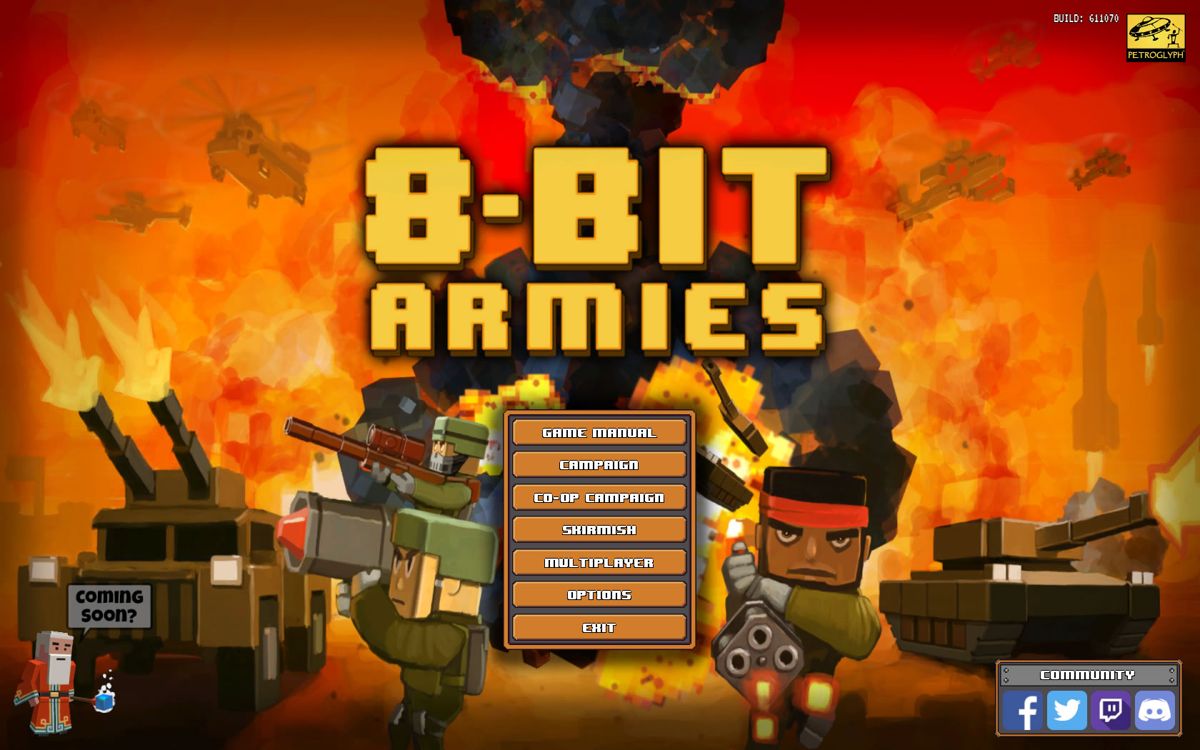 8-Bit Armies (Windows) screenshot: Main menu
