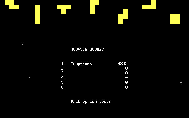 Tetris (DOS) screenshot: High score