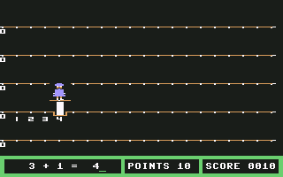 Fay: That Math Woman! (Commodore 64) screenshot: Transferring to the next stage