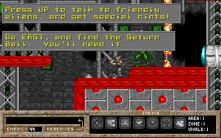 Vigilance on Talos V (DOS) screenshot: Talking to a friendly alien