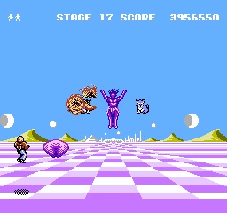 Space Harrier (NES) screenshot: Another boss