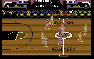 Double Dribble (Commodore 64) screenshot: A game in progress