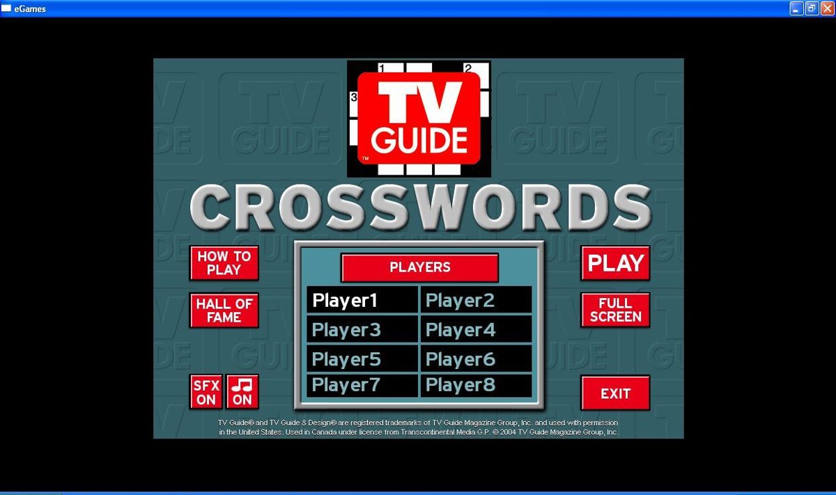 Screenshot of TV Guide Crosswords (Windows, 2004) MobyGames