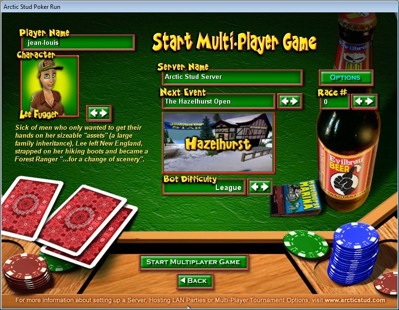 Arctic Stud Poker Run (Windows) screenshot: This is the multiplayer menu