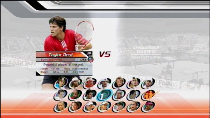 Virtua Tennis 3 (PlayStation 3) screenshot: Player selection screen