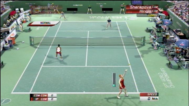 Virtua Tennis 3 (PlayStation 3) screenshot: Servicing the ball.