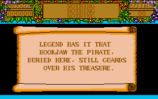 Treasure Island Dizzy (Amiga) screenshot: Hmm, a clue?