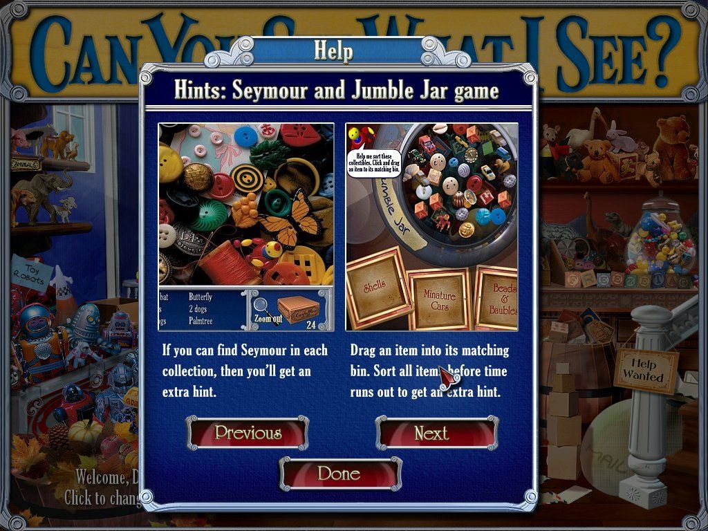 Can You See What I See?: Curfuffle's Collectibles (Windows) screenshot: Jumble jar