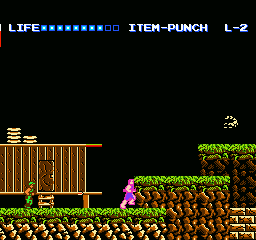 Predator (NES) screenshot: Getting hit by enemy bullets.