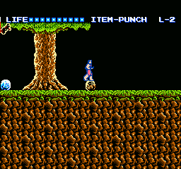 Predator (NES) screenshot: Hitching a ride on an enemy.