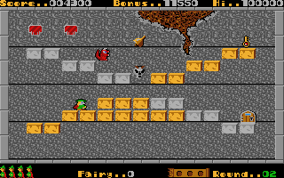 Solomon's Key (Atari ST) screenshot: Watch out for falling creatures here