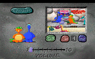 Slater & Charlie Go Camping (DOS) screenshot: Page selection