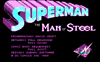 Superman: The Man of Steel (DOS) screenshot: Title Screen