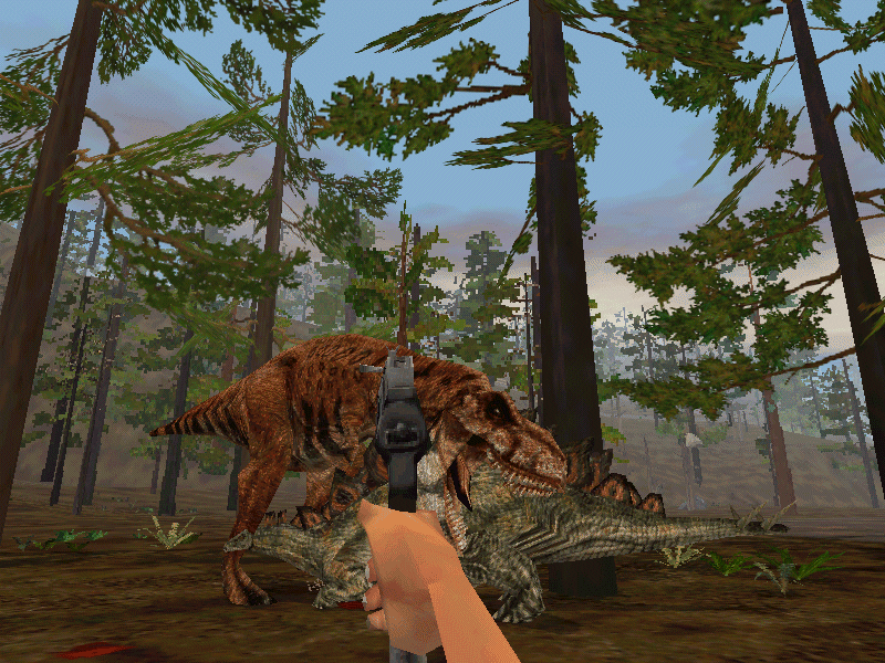 Trespasser: The Lost World - Jurassic Park (Windows) screenshot: You'd probably best leave Mr. T to his meal