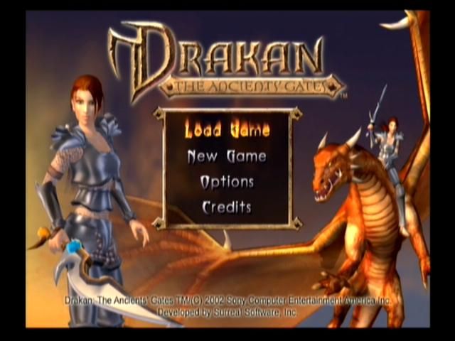 Drakan: The Ancients' Gates (PlayStation 2) screenshot: Main Menu