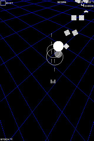 Space Invaders Infinity Gene (iPhone) screenshot: Stage 2-1 sees more newer enemies appearing