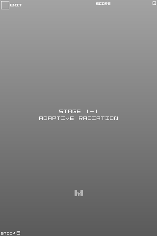Space Invaders Infinity Gene (iPhone) screenshot: Each stage has a title card like this