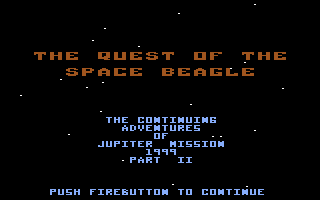 Quest of the Space Beagle (Commodore 64) screenshot: Title screen