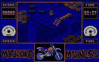Motorbike Madness (DOS) screenshot: Floodlands course