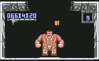 Smash T.V. (Commodore 64) screenshot: Fight the host