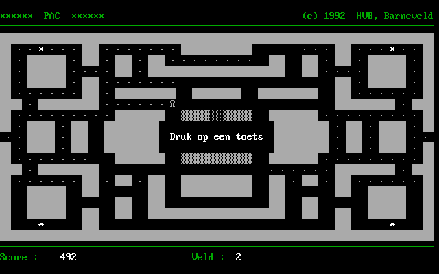 Pac (DOS) screenshot: Game Over