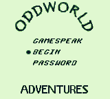 Oddworld Adventures (Game Boy) screenshot: Main menu