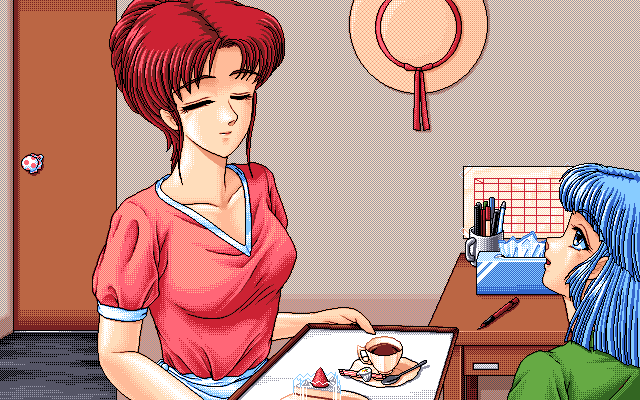 Hoshi no Suna Monogatari 3 (PC-98) screenshot: ...and her dear - still young and attractive - mother...