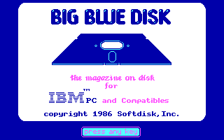 Big Blue Disk #1 (DOS) screenshot: Title screen