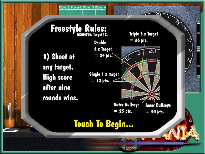 Dart Mania (Windows) screenshot: Each game has it's own set of rules