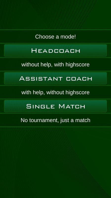 Euro 2016 Manager (Android) screenshot: Selecting a game mode