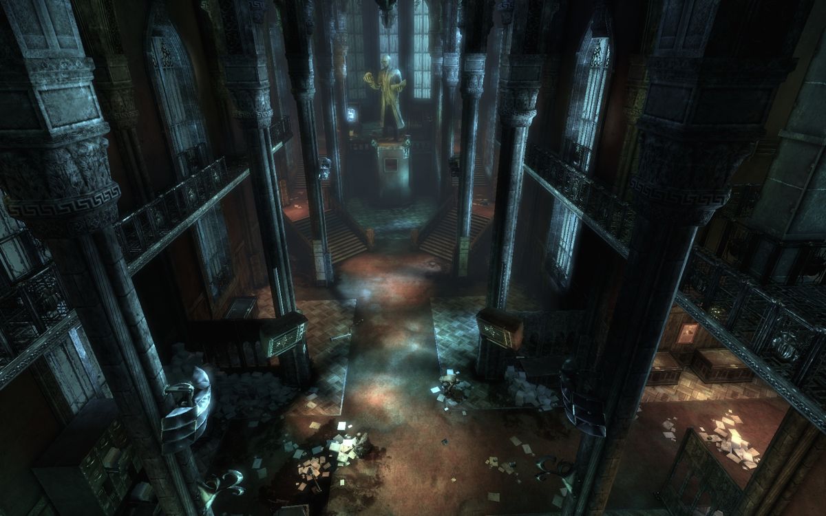 Batman: Arkham Asylum (Windows) screenshot: Scene from the integrated Benchmark.