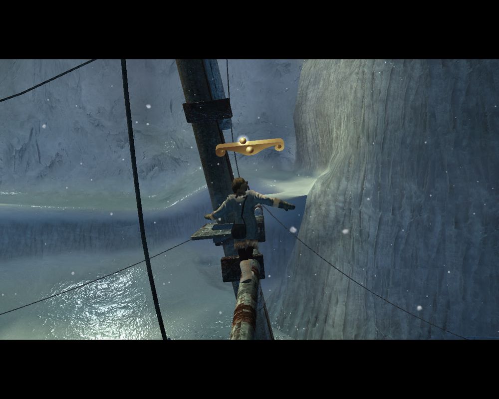 The Golden Compass (Windows) screenshot: Balancing on a ship.