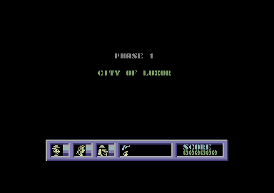 Mystery of the Nile (Commodore 64) screenshot: Phase 1: City of Luxor