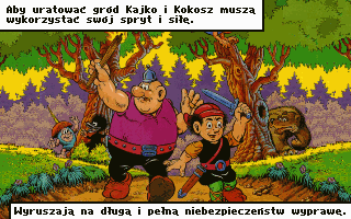 Kajko i Kokosz (DOS) screenshot: Intro: our heroes starting another adventure