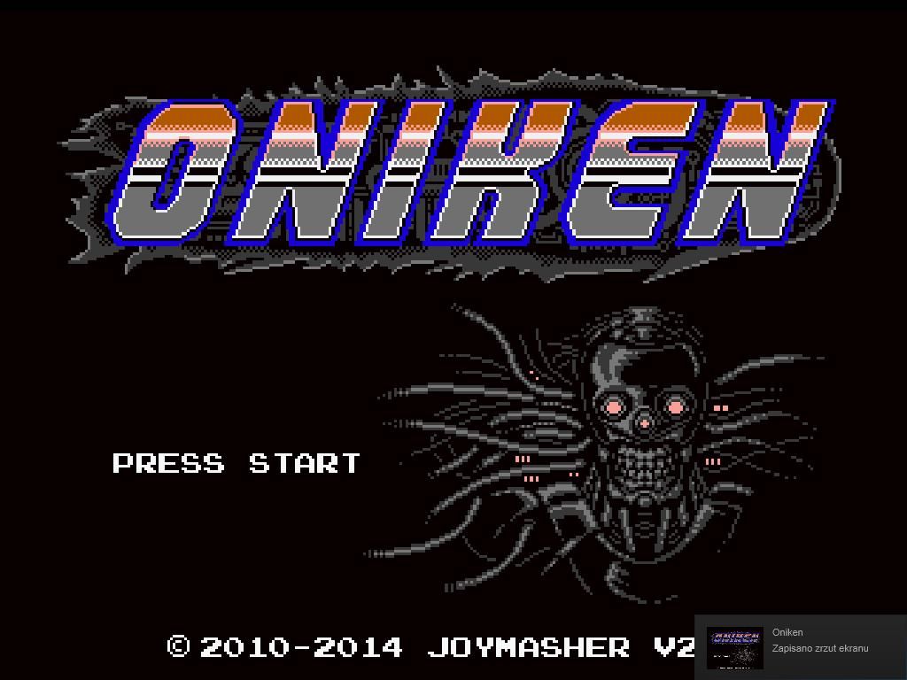Oniken (Windows) screenshot: title screen