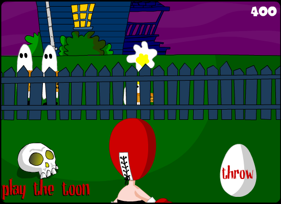 Egg Throwing Game (Browser) screenshot: A hit!