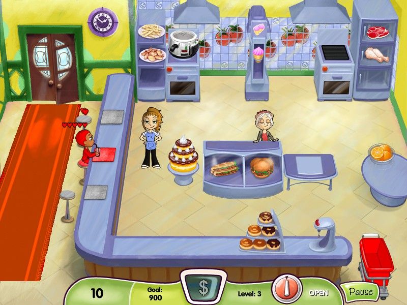 Cooking Dash (Windows) screenshot: The same restaurant but with better design