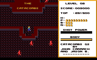 Catacomb (Apple IIgs) screenshot: Start of level 2