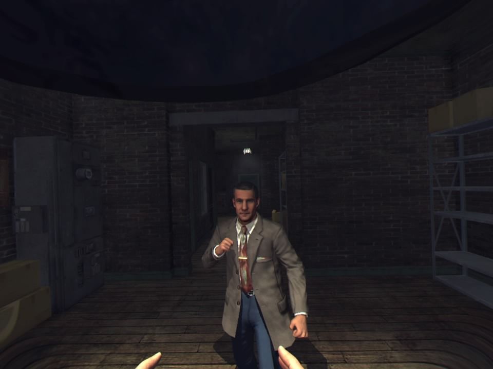 L.A. Noire: The VR Case Files (PlayStation 4) screenshot: Fist fighting with the criminal