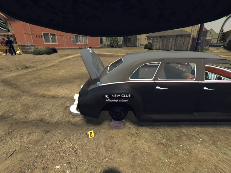 L.A. Noire: The VR Case Files (PlayStation 4) screenshot: Somebody took the wheels, but not the car