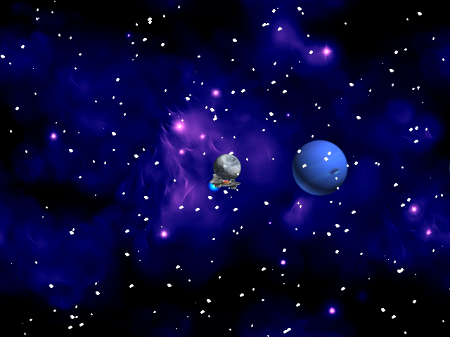 Chicken Invaders: The Next Wave - Christmas Edition (Windows) screenshot: The planet map shows that it snows in outer space.